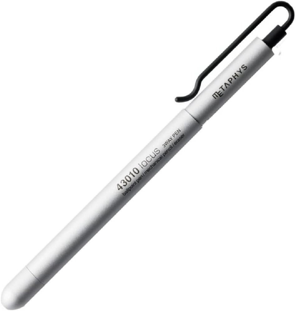 METAPHYS Locus 3-Way Pen Silver Multi Pen Good Design Award Japan New in Box