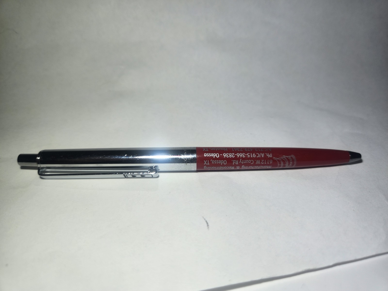 Vintage Paper Mate Double Heart Ballpoint Pen Red & Chrome