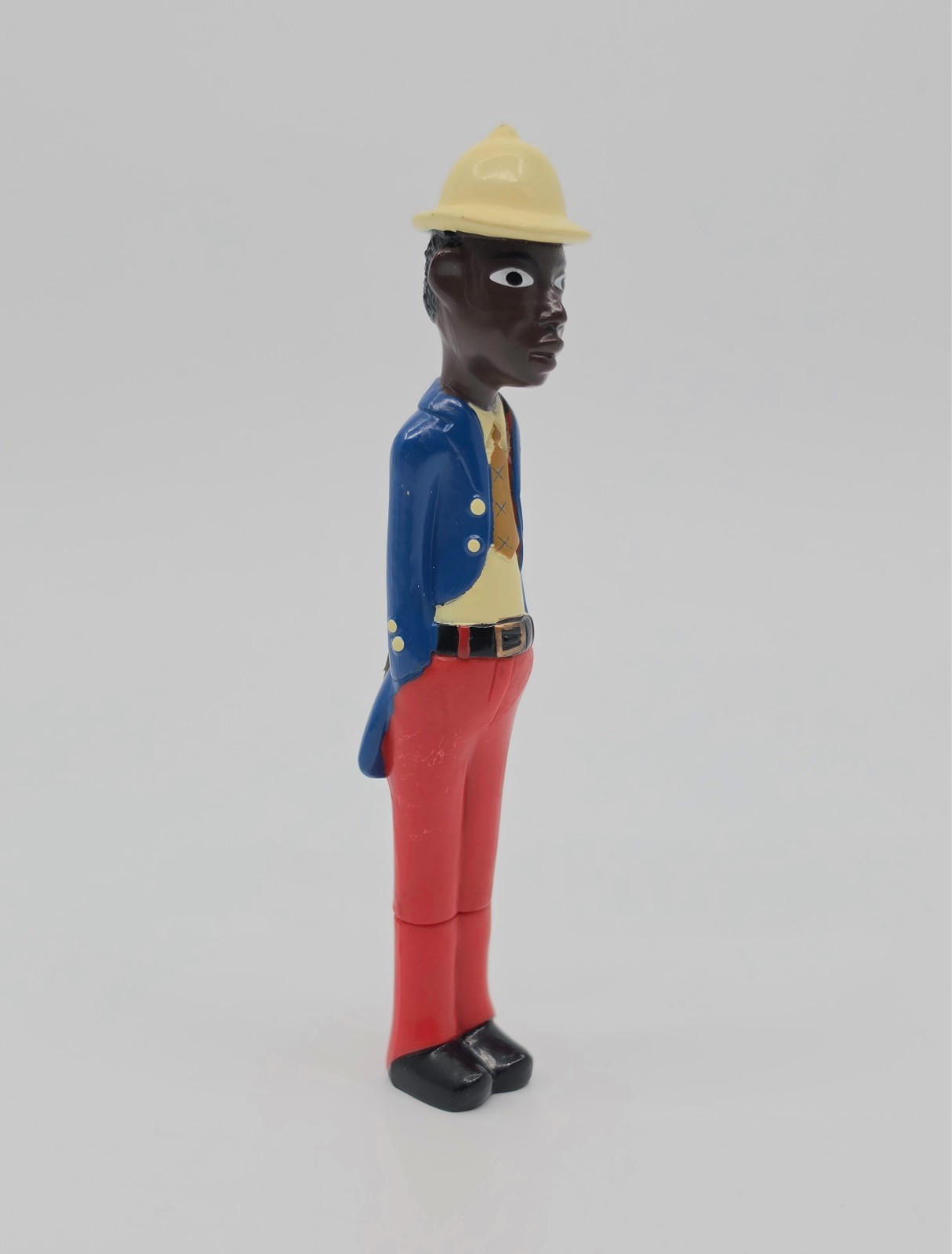 Rare Colonial Figure Novelty Pen African Colon Statue 5.5″ NOS Heart and Star