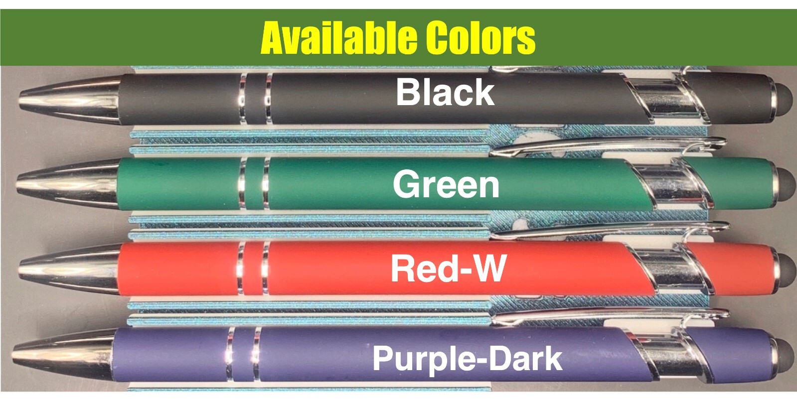 Personalized Silver Trim Laser Engraved Stylus Pens