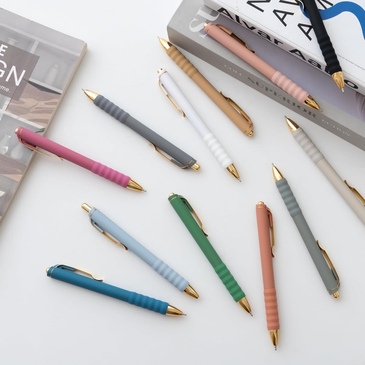 Elegant Black Ballpoint Pens 1mm – Quick-Drying, Soft Grip, 12 Count