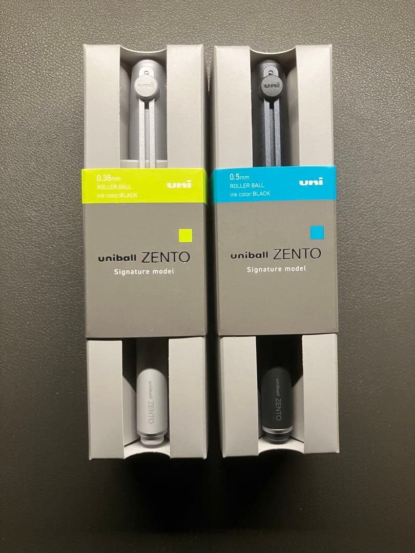 MITSUBISHI PENCIL uniball ZENTO Signature Model Silver Metallic Black Set Japan