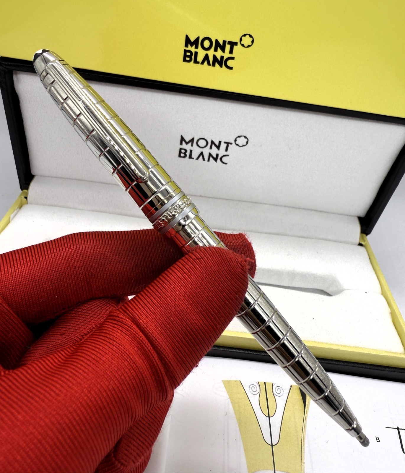 Montblanc Meisterstuck Legrand Solitaire Platinum Plated Faced Ballpoint Pen