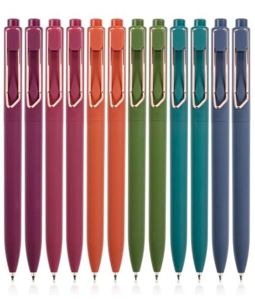 – Ballpoint Pens, 12 Pack, Vintage Color Barrels, Black Ink 1 Count (Pack of 1)