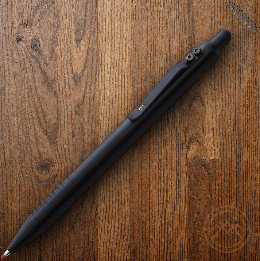 Everyman Grafton Pen Black All-Aluminum Body Click Top 0.7mm Refill Cartridge
