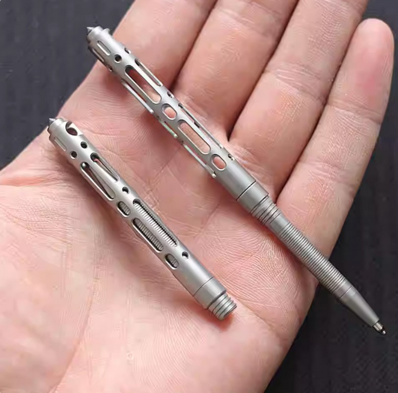 Titanium Mini Ballpoint Pen Portable Writing Pen Keychain EDC Multifunction Gift