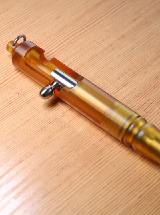 Ultem PEI+Titanium Keychain Ball Pen EDC Mechanical Pen Office Signature Pen 1pc