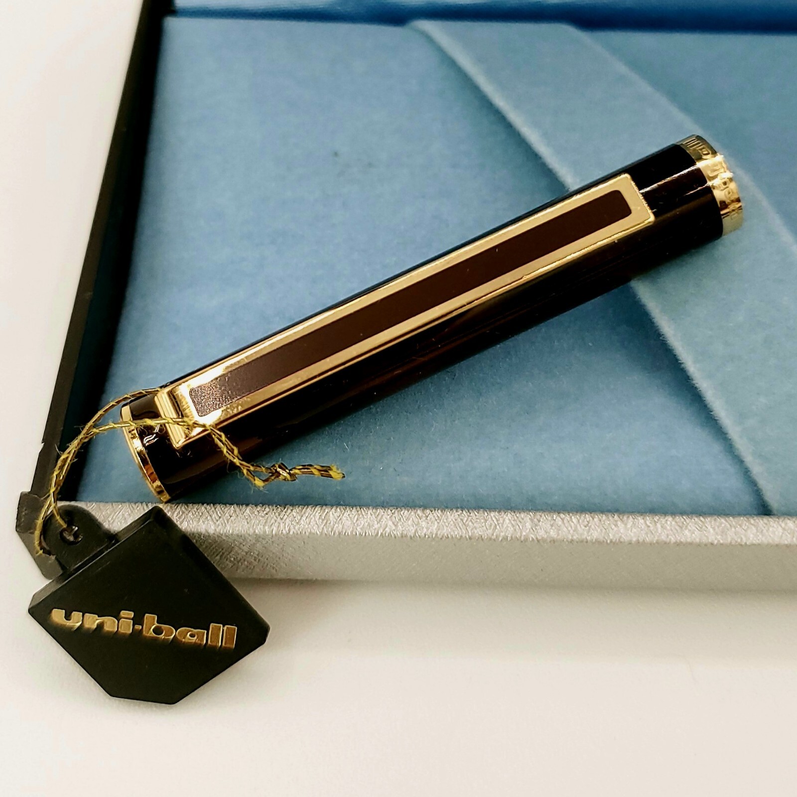 Vtg Uni-Ball Exceed DRY REFILL Faux Tortoise Shell Rollerball Pen Original Case