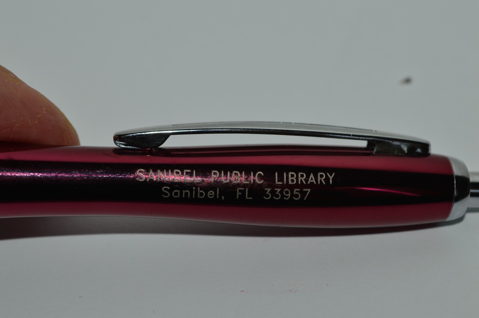 SANIBEL PUBLIC LIBRARY Promotional Ballpoint Pen Ergonomic Grip 1990’s