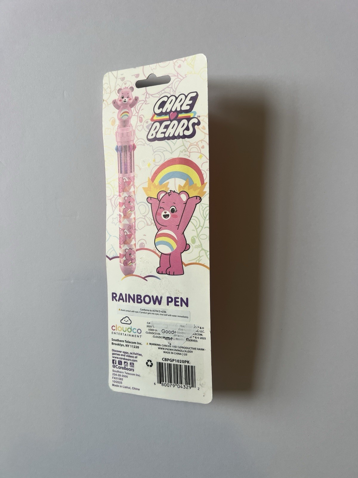 Care Bears Pink Cheer Bear 10 Color Rainbow Pen New Sealed Multi Color Ink Pen
