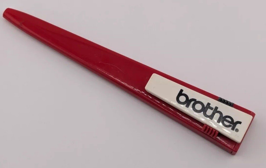 Vintage Plastic Red Black BROTHER Branded Pentastic By Slencil Advertising Pen