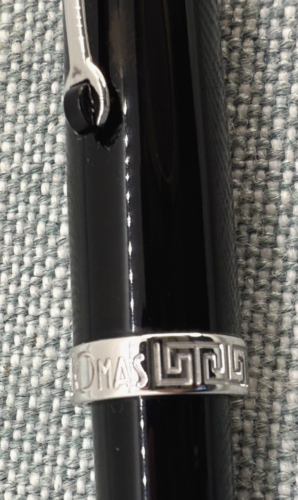 OMAS Ogiva Ballpoint Pen Nera (black) with Chrome Trim and matching gem Boxed