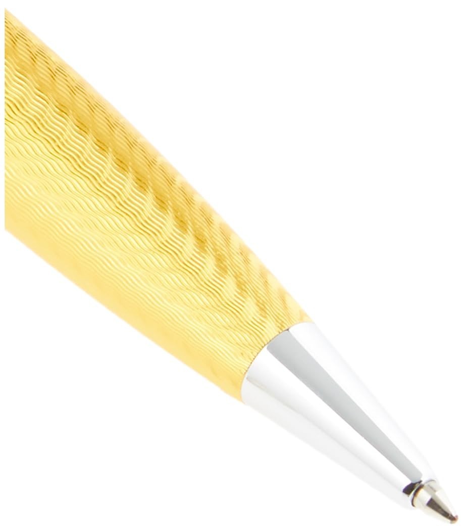 Conklin CK74157 Herringbone Signature Ballpoint Pen – Yellow Chrome Trim
