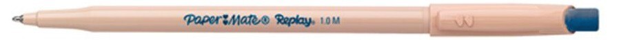Paper Mate Replay Blue Erasable Ballpoint Pens With Eraser 12 Pieces New