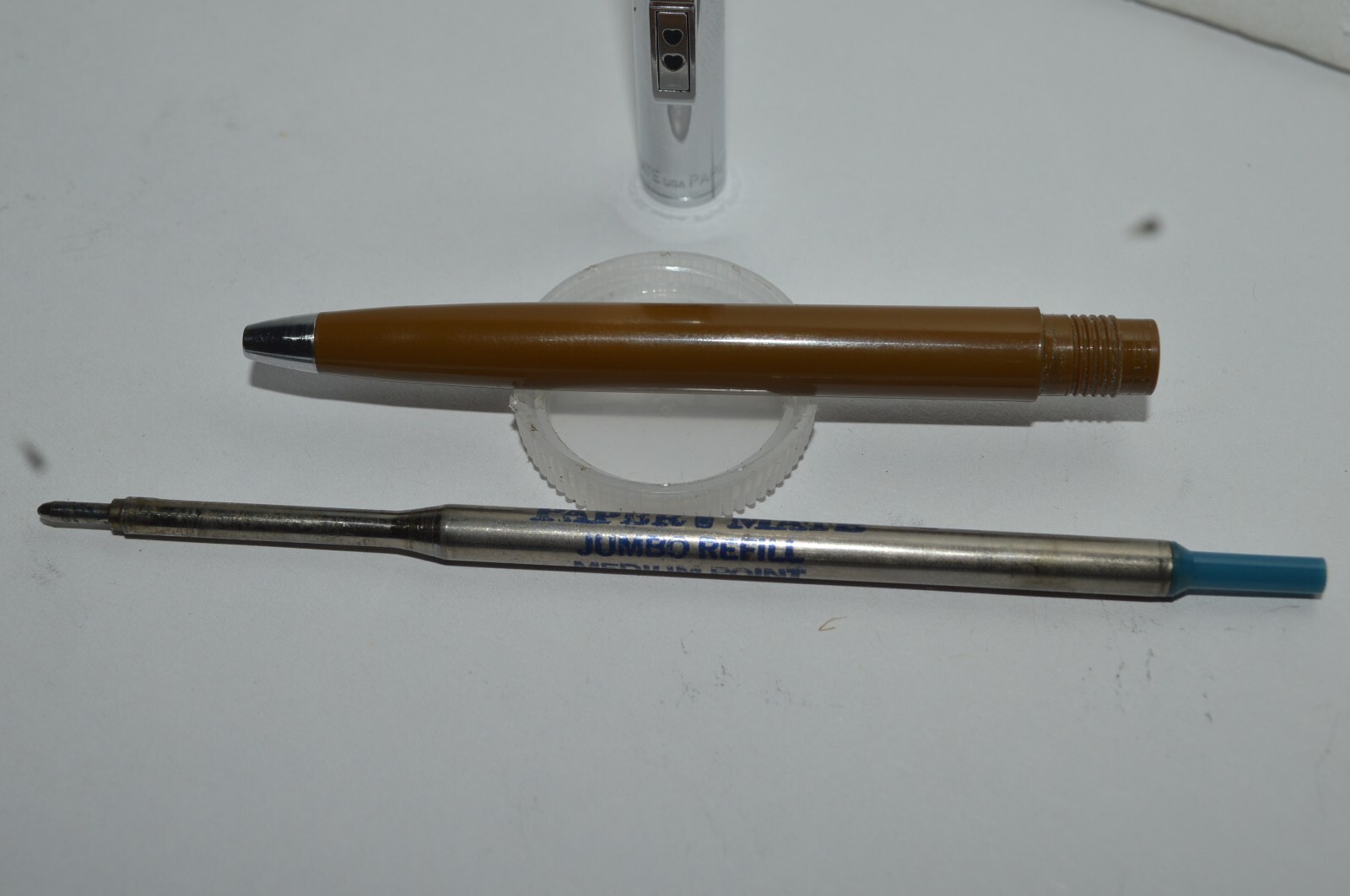 PAPER MATE Profile Slim Grip Ballpoint Pen Brown-Chrome Barrel Made In USA 1990s
