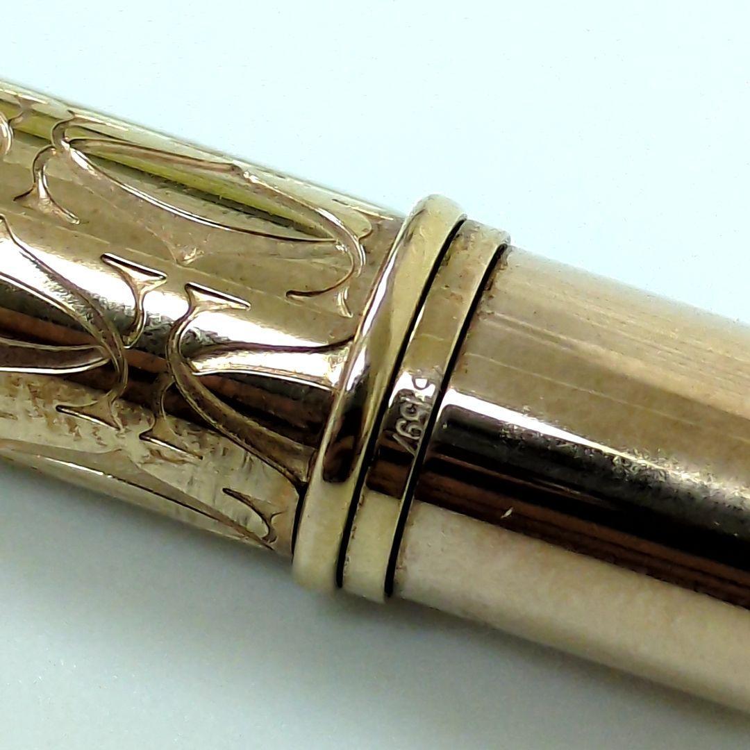 Cartier C de Ballpoint Pen Stationery Gold Authentic Unisex RARE w/ boxed