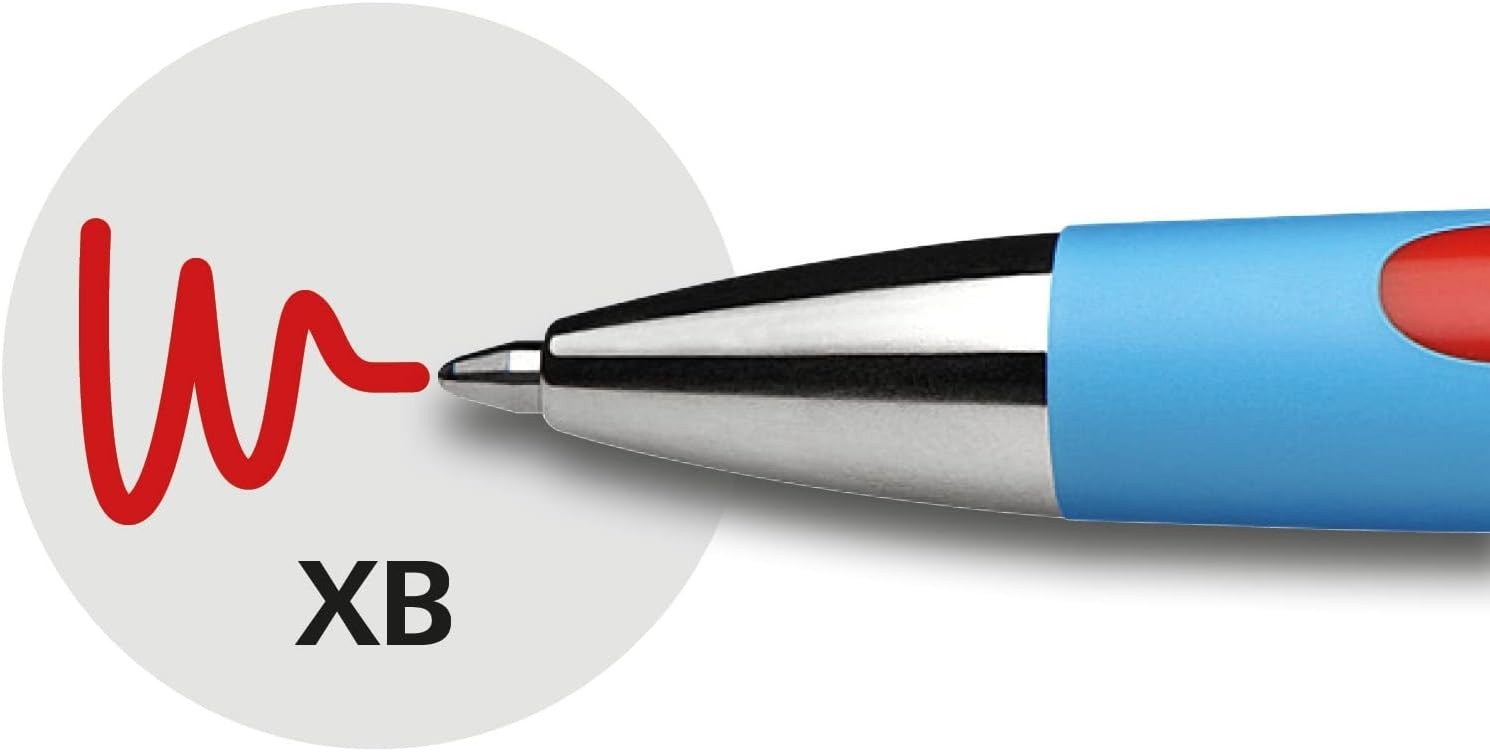 Retractable Red Ballpoint Pens, 1.4mm Extra Broad, Pack of 5