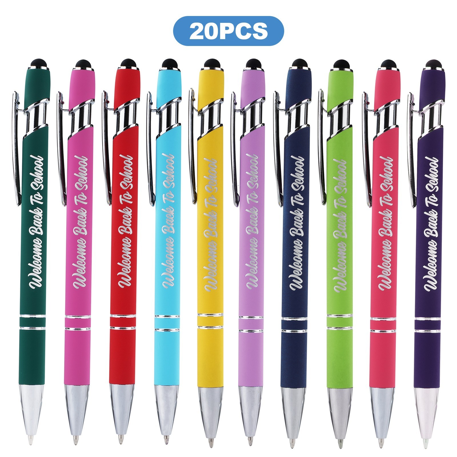 20Pcs Welcome Back to School Pens Bulk Student Gifts Classroom Teacher Rewards