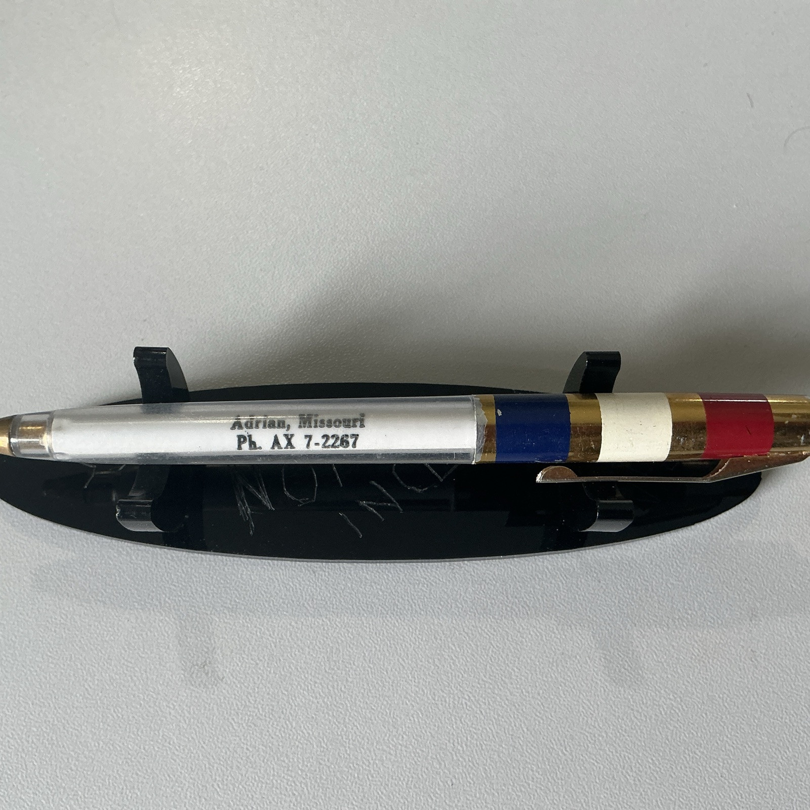 VTG Rocket RWB Ballpoint Pen – Buerge Grain Co. Adrian Missouri – X60