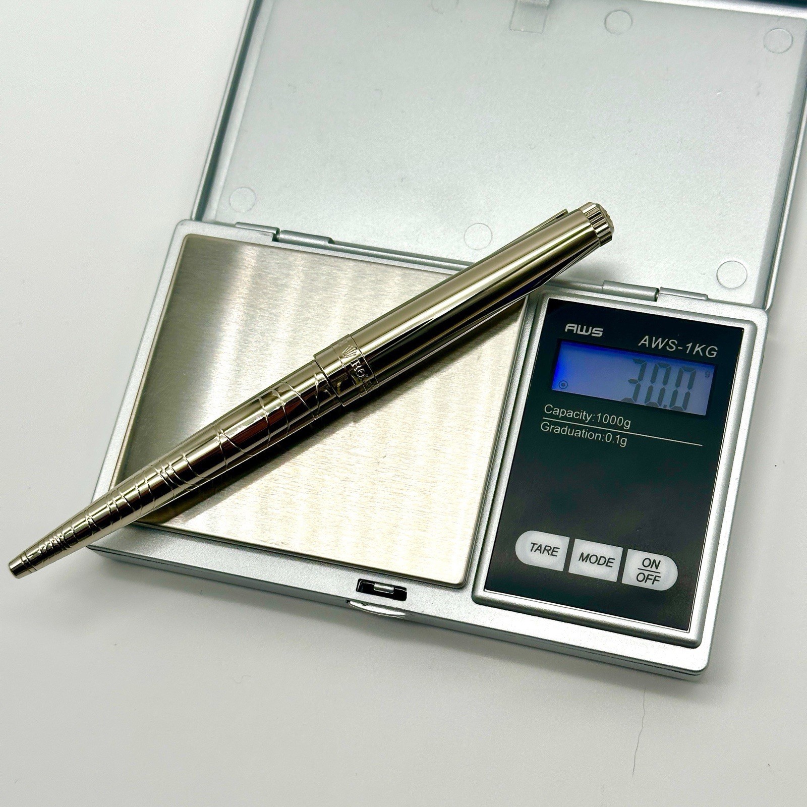 Rolex Silver Scribe Platinum Wave Cut Pen AD VIP Gift