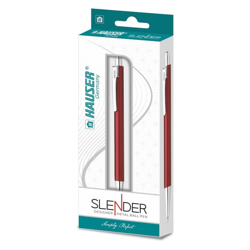 Hauser Slender Designer Metal Ball Pen With Comfortable Grip For Smooth Writing