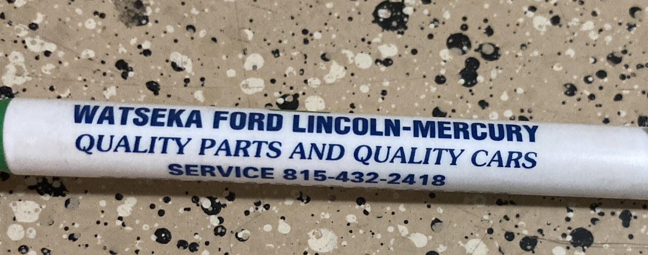 VTG BIC FORD LINCOLN MERCURY QUALITY PARTS WATSEKA IL Advertising Pen NO Ink