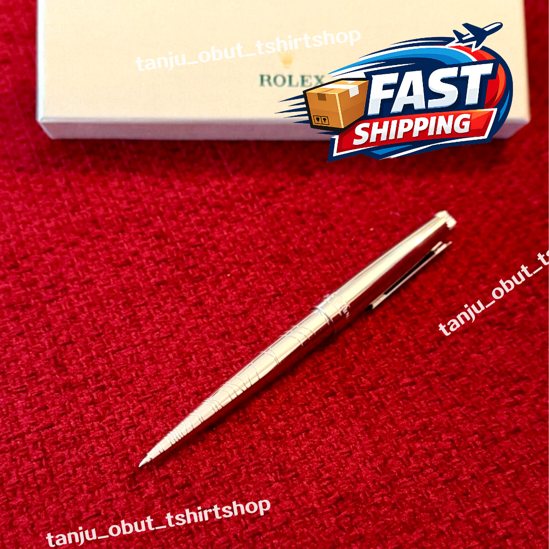HOT Rolex Silver Scribe Platinum Wave Cut Ballpoint Pen, Refillable, AD VIP Gift