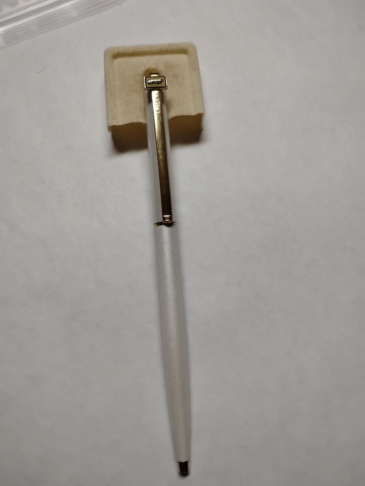 Vintage Elysee Ballpoint Pen Pearl-white-BASF Logo Made in Germany #87