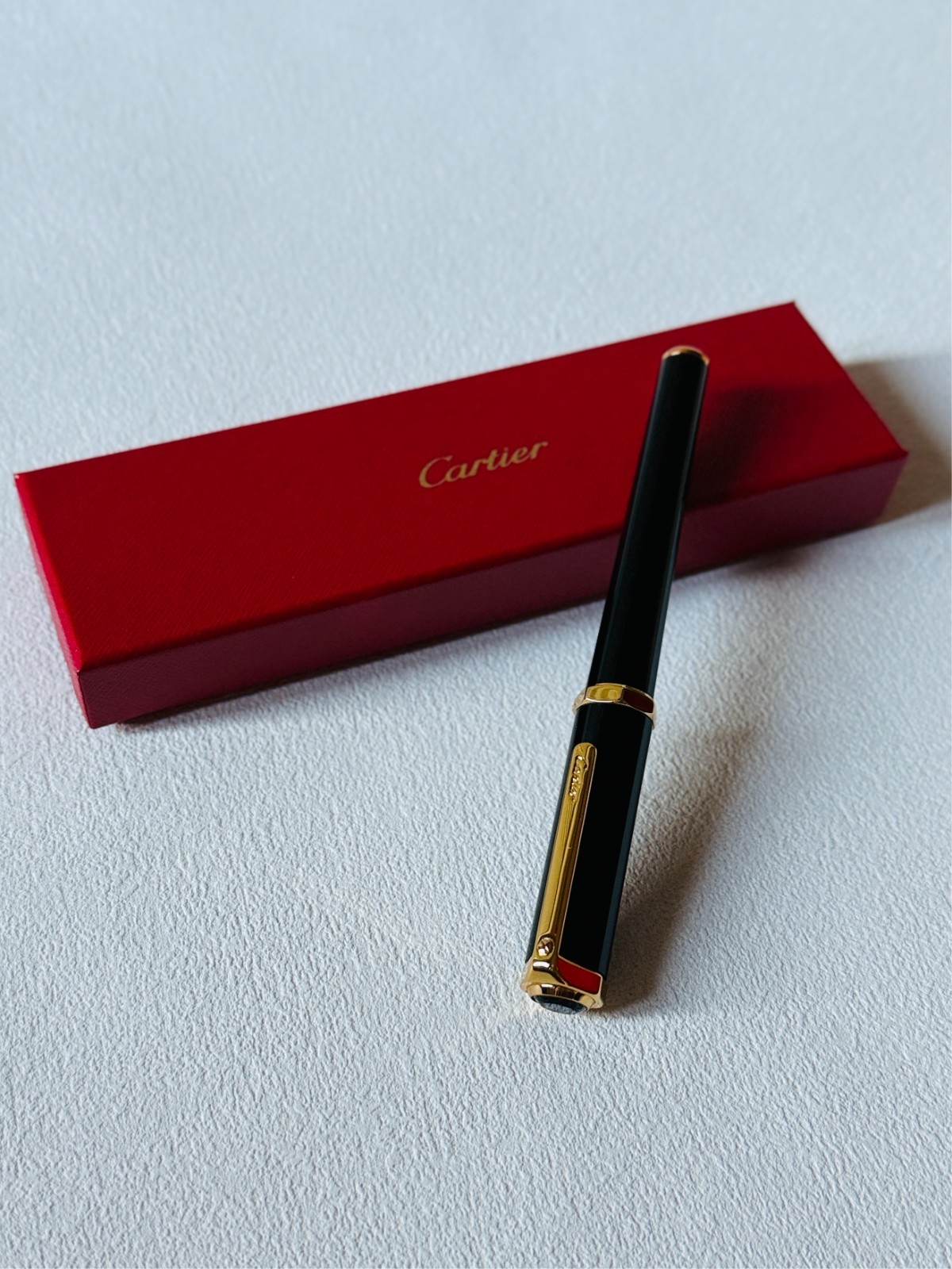 Cartier Santos Yellow Gold-Finish Rollerball Pen – New in Box | Luxury Ad Gift