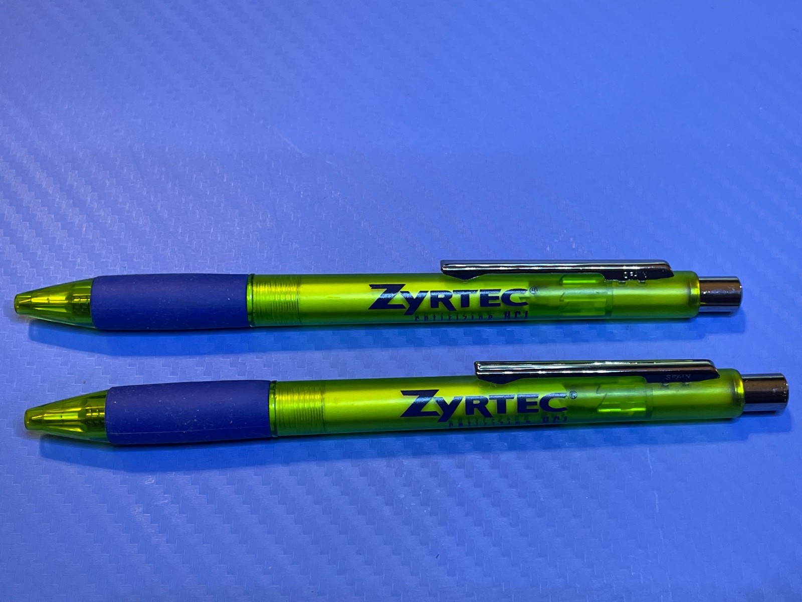 2 ZYRTEC Pharmaceutical Advertising Ball Pen ZYRTEC Ergonomic Grip New Old Stock