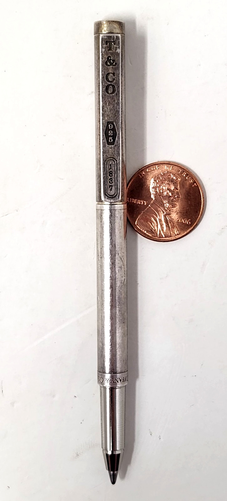 Tiffany & Co. 1837 Ballpoint Pen Sterling Silver 925 Made in Germany – 4 1/2″