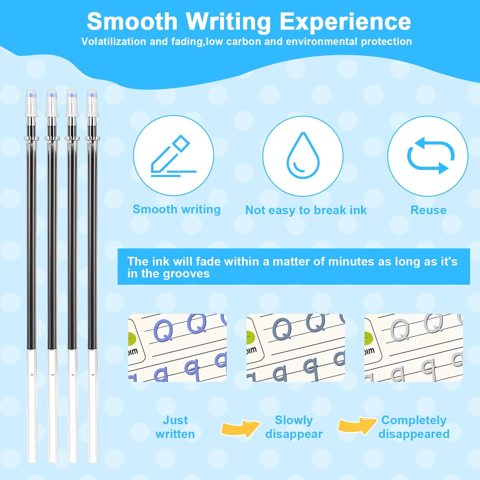 Magic Pens & Refills for Kids 48 PCS Grooved Book Magic Pens for Children’s Copy