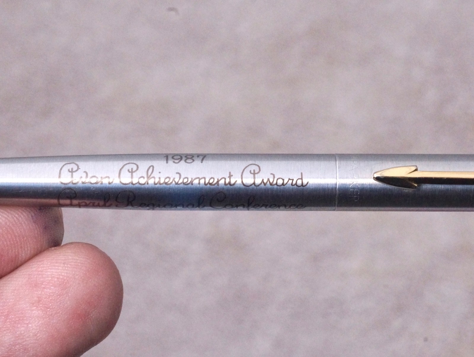 Vintage Parker Jotter Flighter Ballpoint Pen 1987 Avon Achievement Award