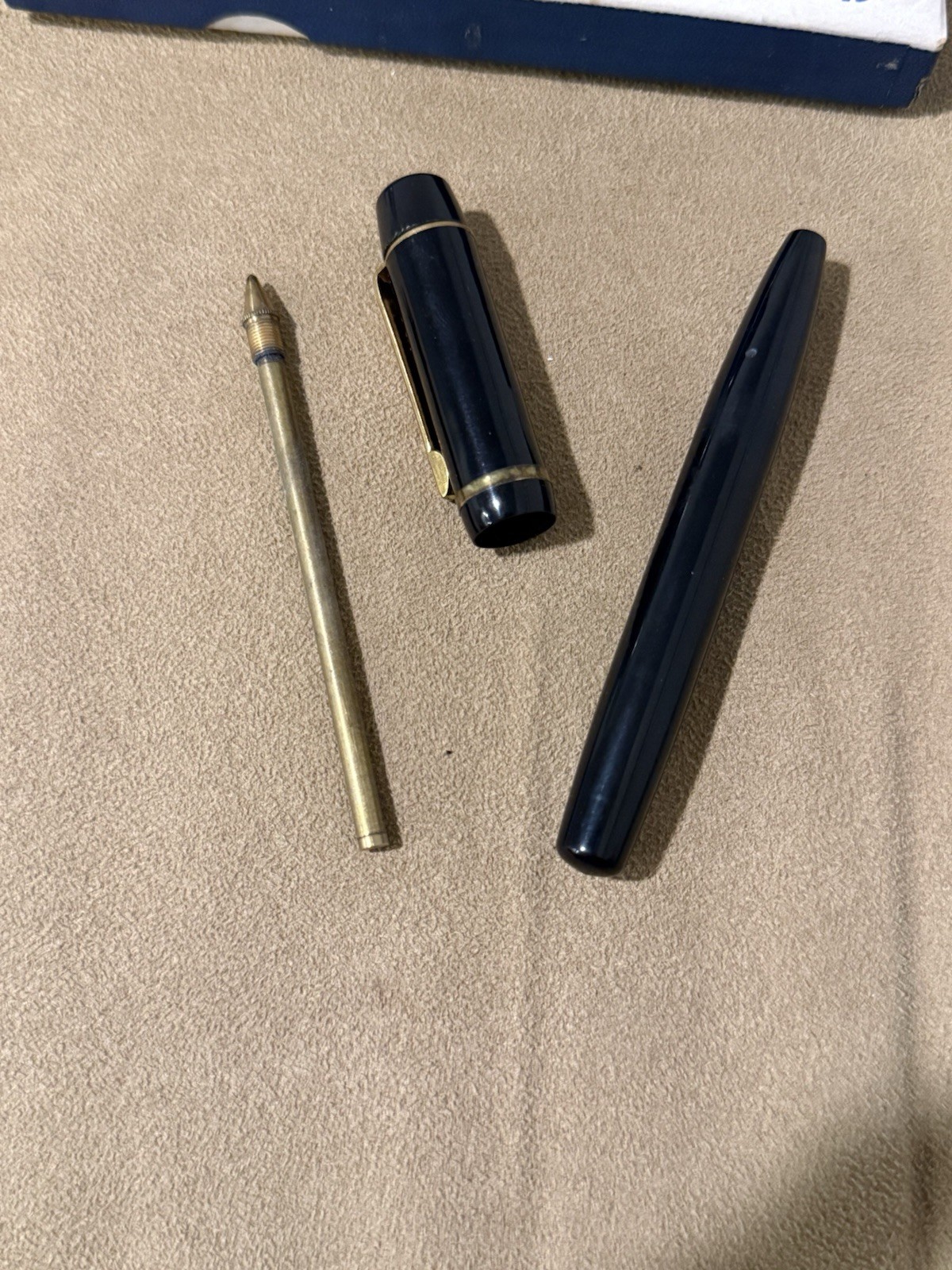 Vintage West Germany Ero Start Black Pen Gold Trim Engraved Clip Untested