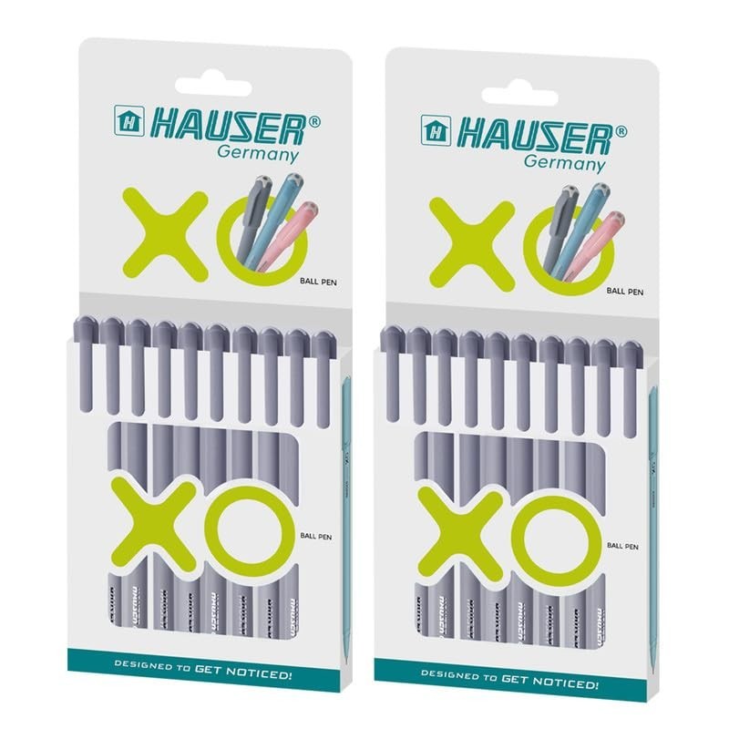 Hauser Xo Ball Pen 0.6mm Black Ink Set of 20 Smudge Free Writing