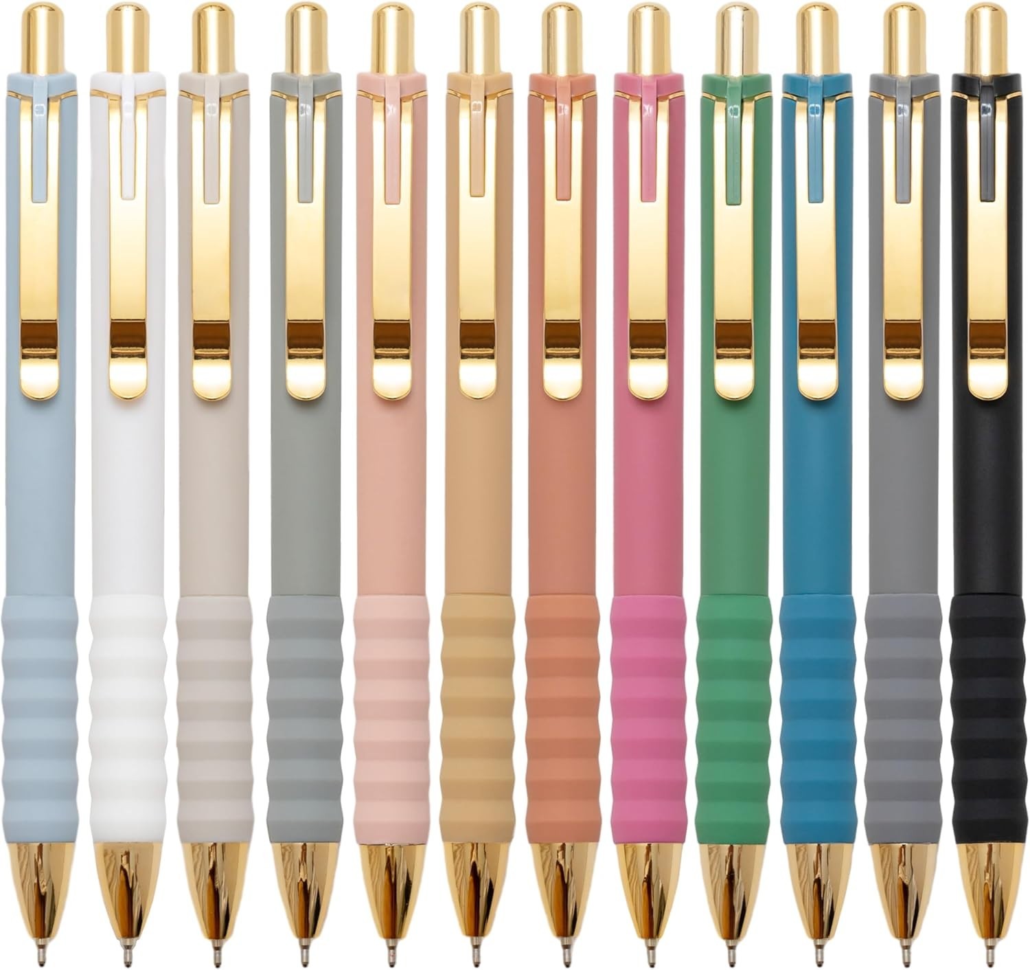 Elegant Black Ballpoint Pens 1mm – Quick-Drying, Soft Grip, 12 Count