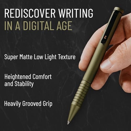 Super Matte Grafton Pen, Pocket-Size Writing Utensil, OD Green Mini Twist