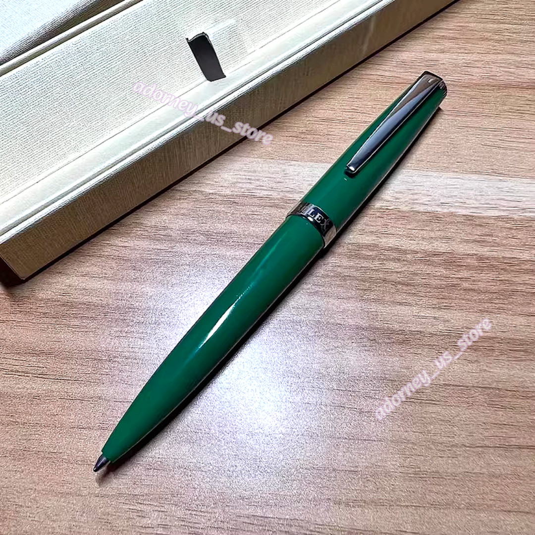 New Rolex Green Silver Ballpoint Pen Luxury AD VIP Gift Rare