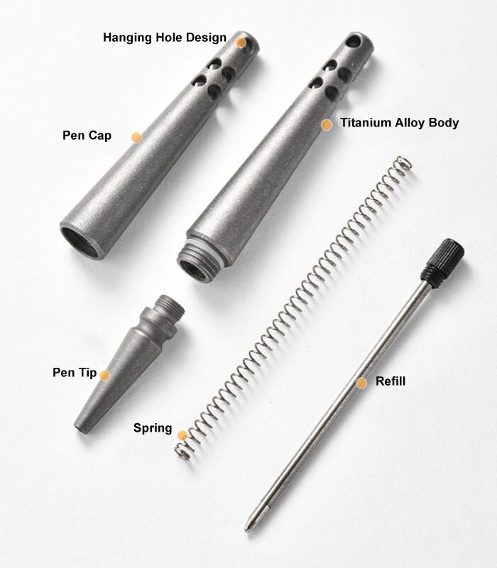 Titanium Alloy Ballpoint Pen Business Tactical Pen Office Stationery Outdoor EDC