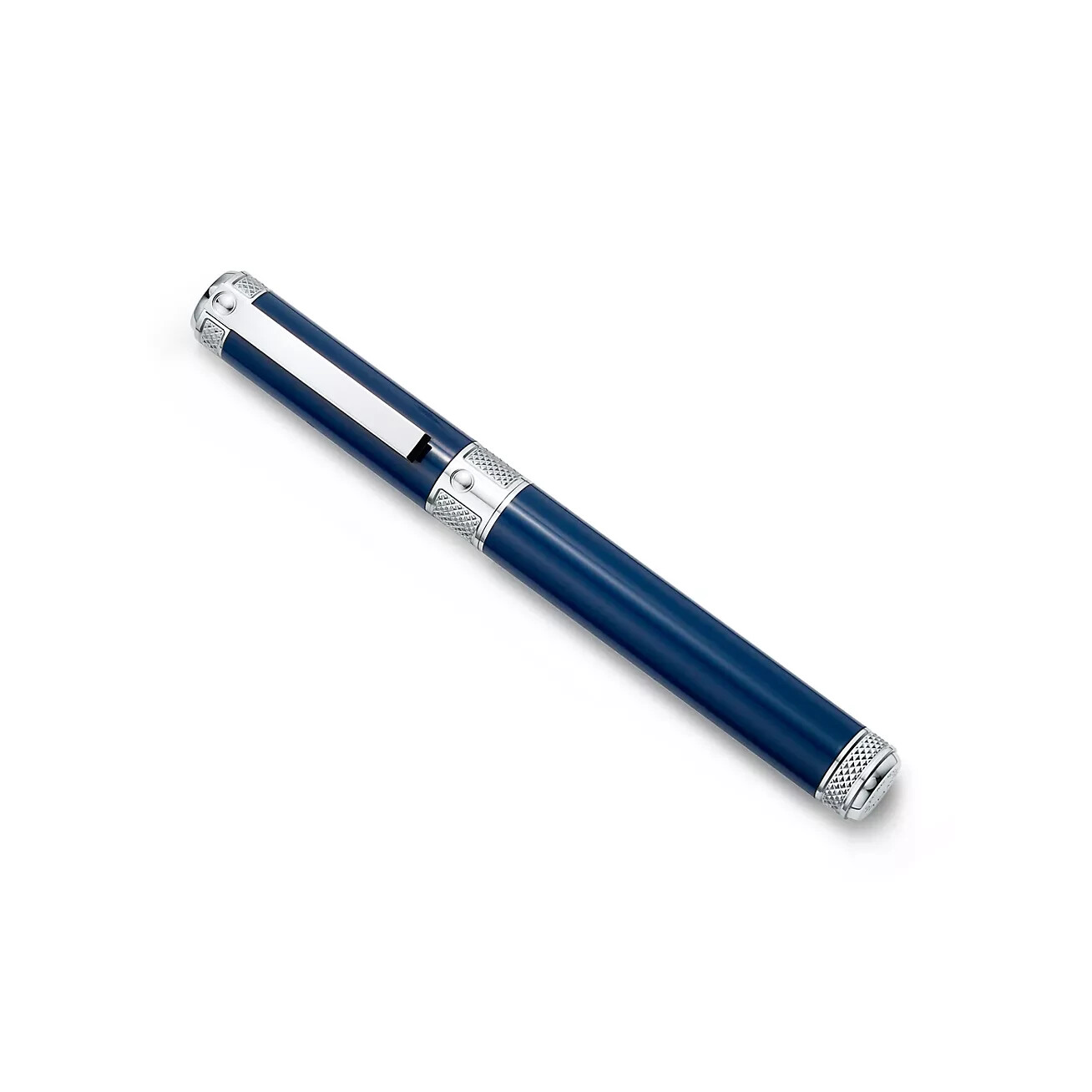 Tiffany [Online Only] Diamond Point Fountain Pen Sterling Silver/18K Navy RARE