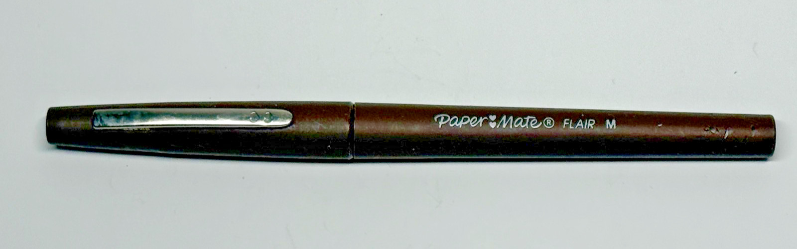 vtg Papermate Flair Felt tip Pen Brown Double Heart Mexico