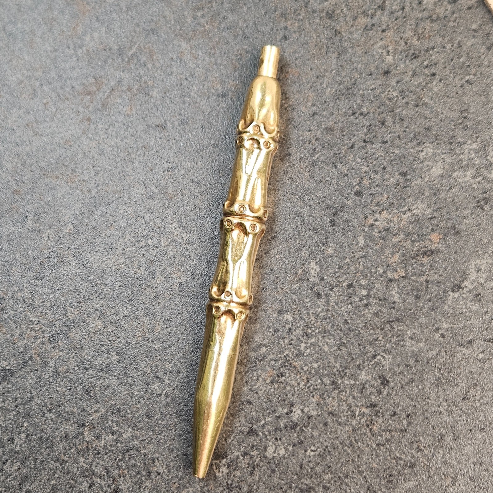 Vintage 1940’s Louis Tamis Bamboo Pen 14K Solid Yellow Gold Executive Stationary