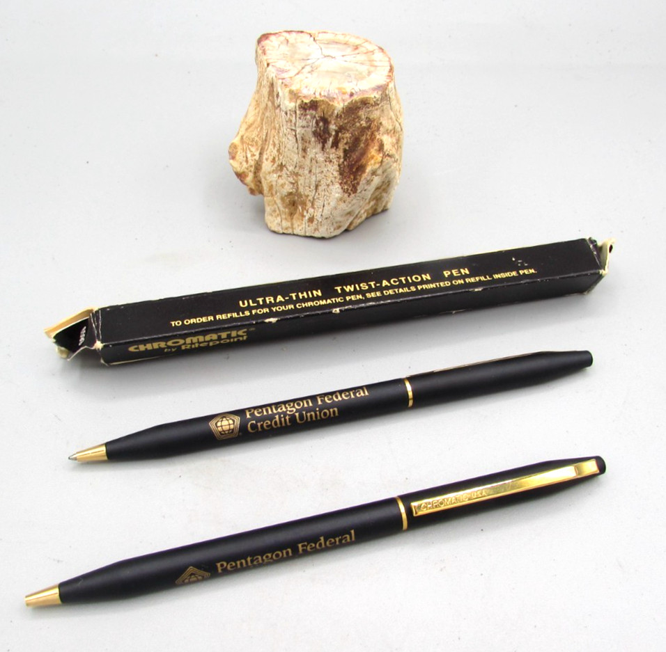 Two Pentagon Federal Credit Union Chromatic Pens by Ritepoint Ultra-Thin Working