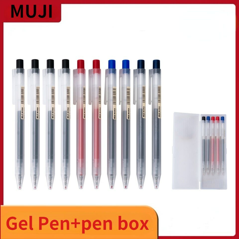Original MUJI Moma 0.5mm Press Gel Ink Pen Ballpoint pen Stylo gel pen Box case