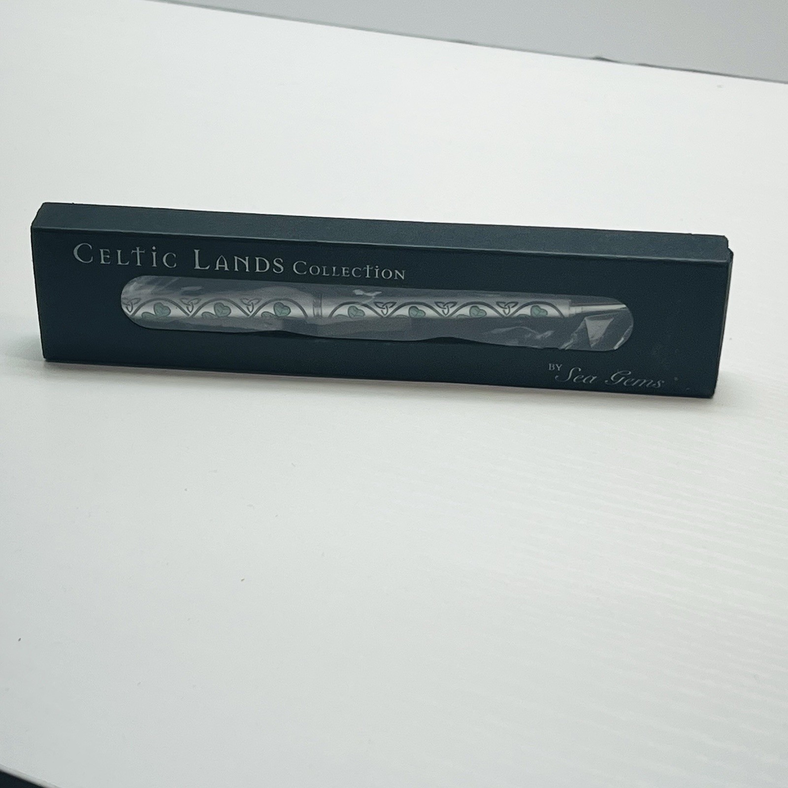 Celtic Lands Collection 3 Leaf Clover Pen By Sea Gems Silver Metal W/ Box TESTED