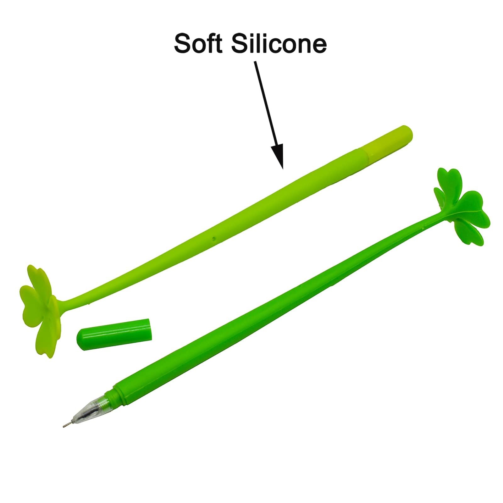 Four Leaf Clover Ballpoint Pen 12 Pieces Set 0.5mm Black Ink Gel Stationery