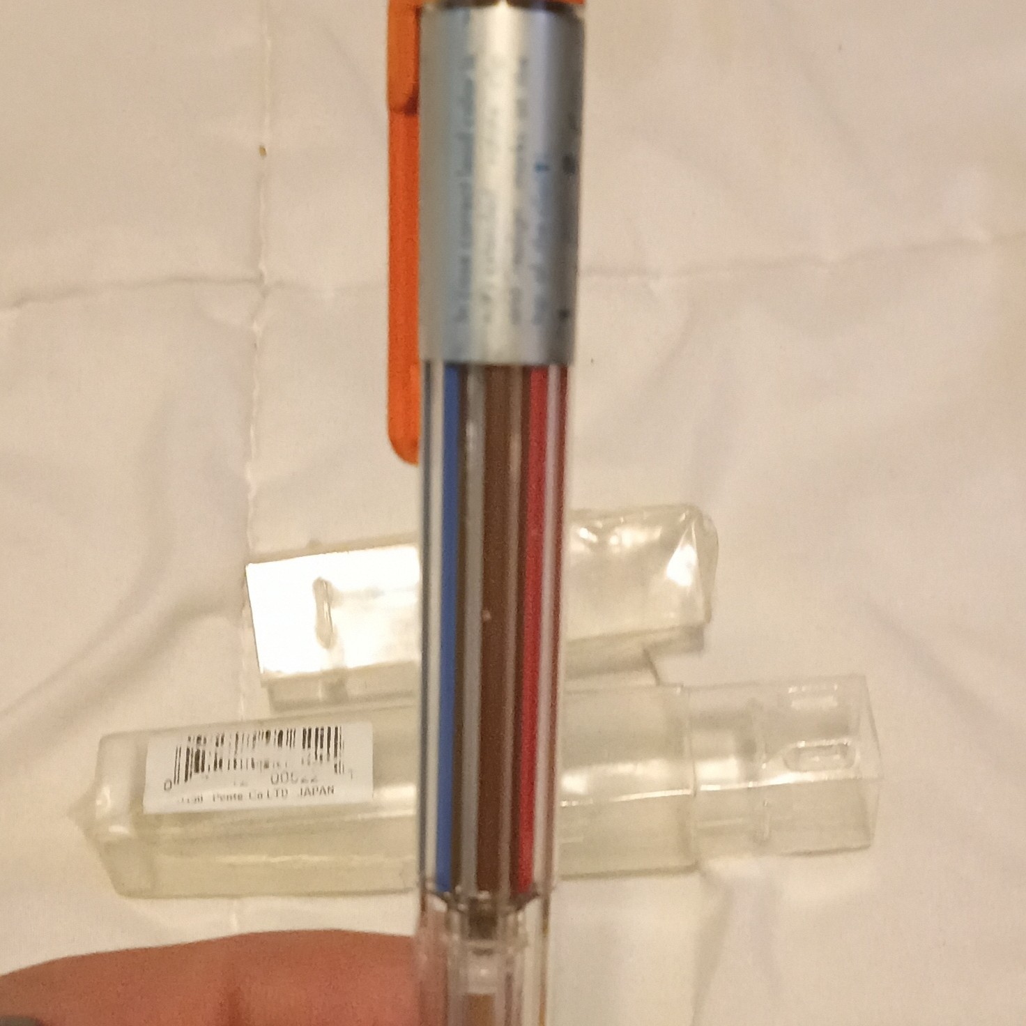 Pentel Plastic Multicolor Retractable Ballpoint Pen w/ Multicolor Ink & Case