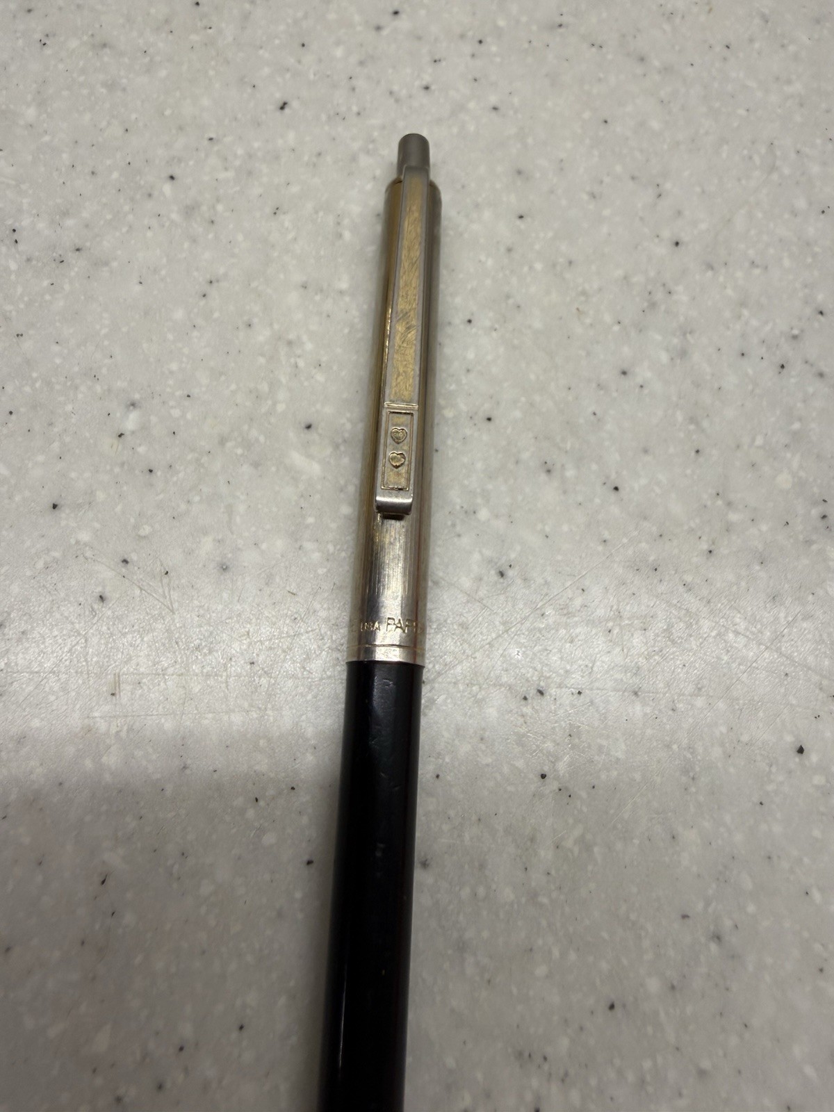 Vintage 1950’s Paper Mate Pen Double Heart USA Black