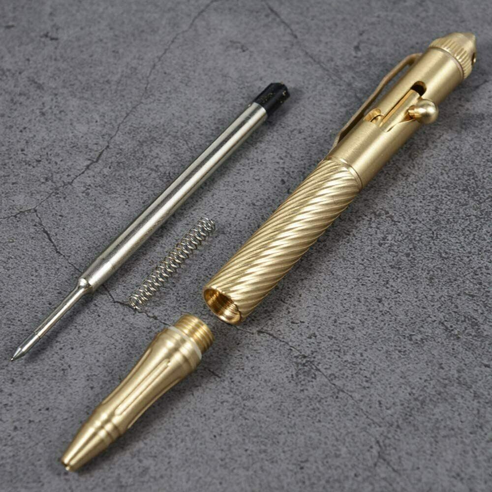 EDC Practical Brass Pocket Ball Pen Business Office Signature Pen Outdoor Travel