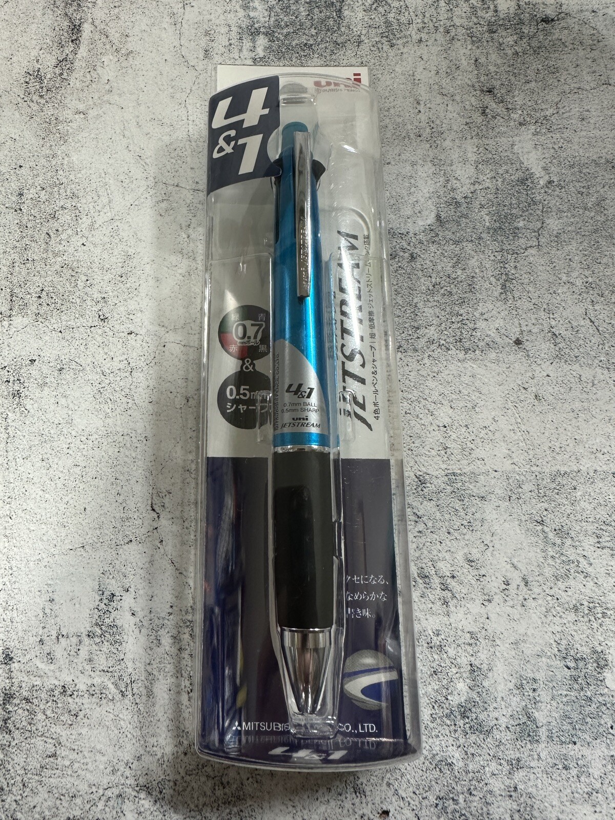 Jetstream 4&1 Metal Light Blue Ballpoint Pen (Black Red Blue Green) And Pen 0.7m